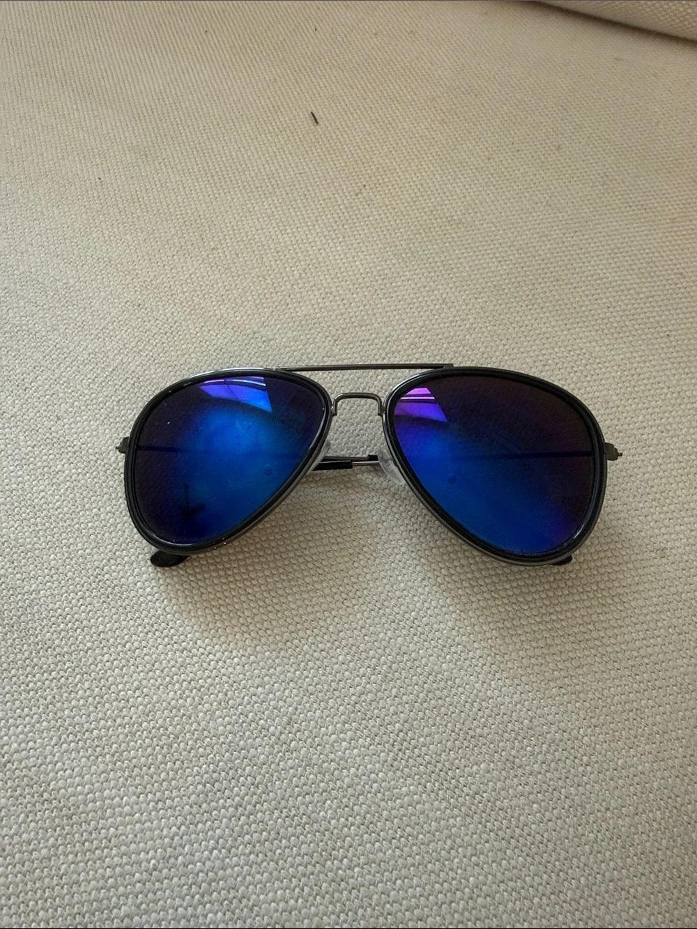 Men's Aviator Sunglasses with Blue Mirrored Lenses